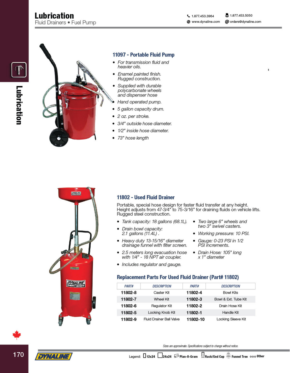Bowl and Extension Tube Kit (fits Dynaline Waste Oil Drain 11802)  11802-3
