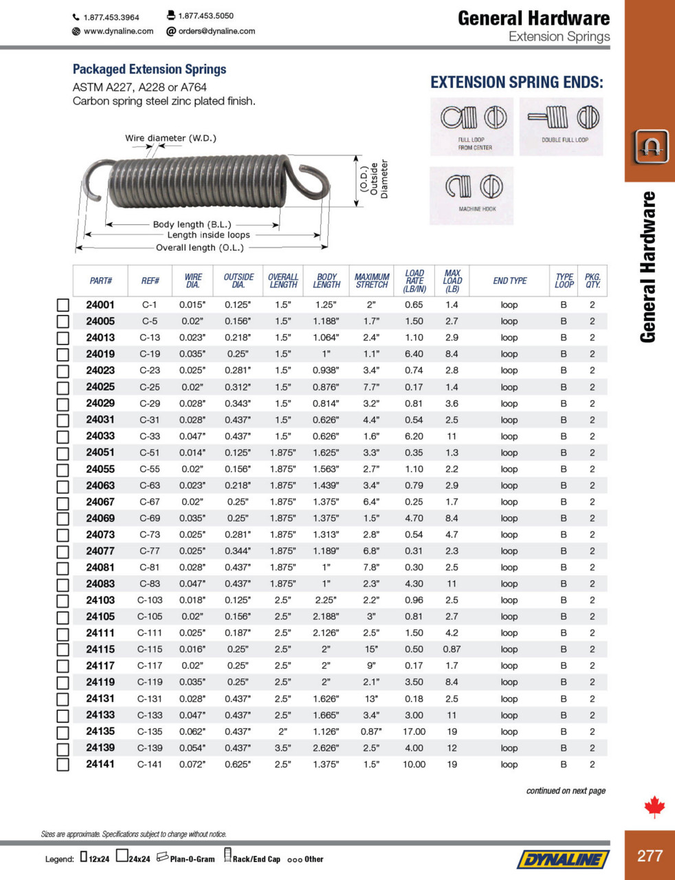 Extension Spring - Retail (2/pk)  24025