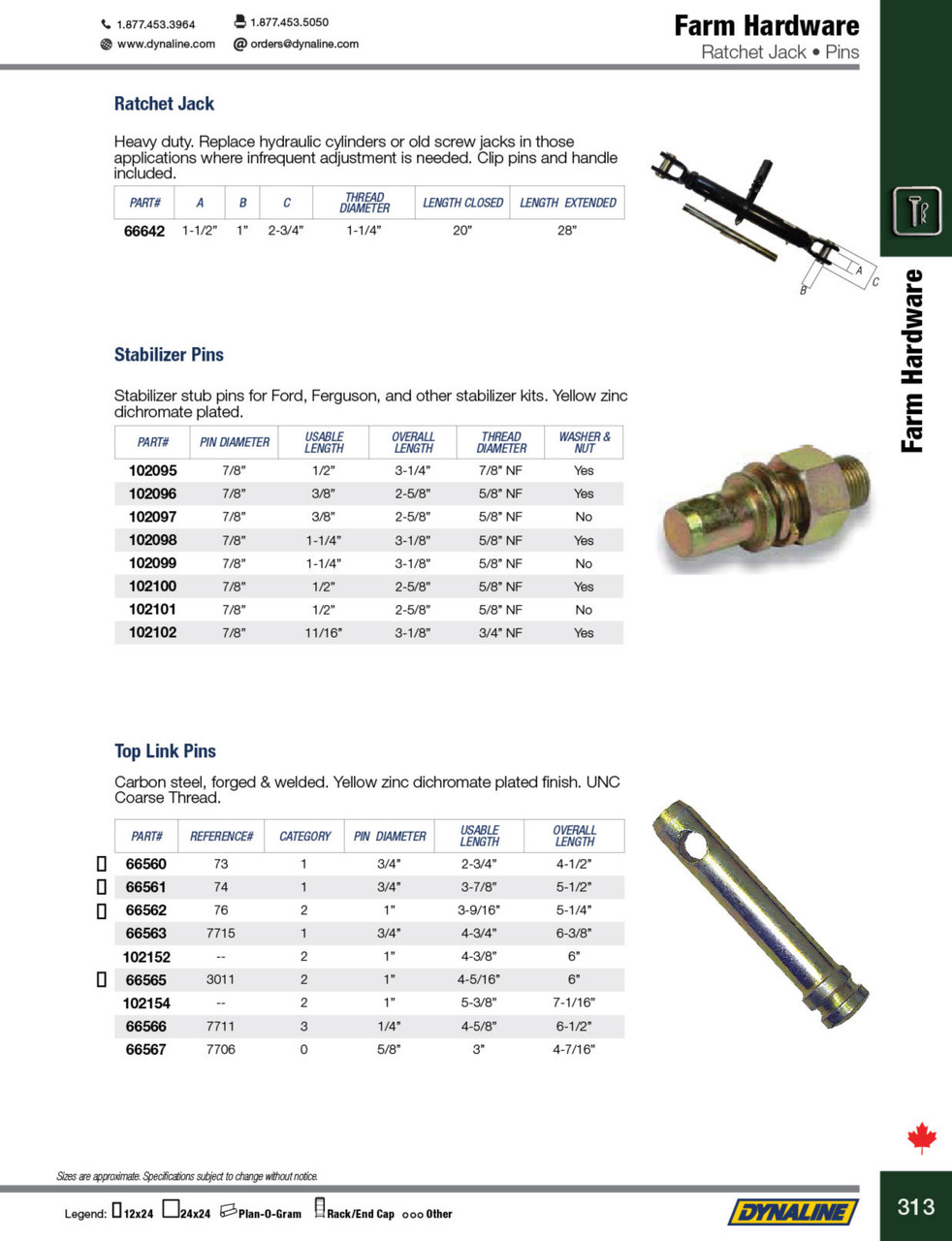 Category 1 Top Link Pin 3/4 x 4-3/4"  66563