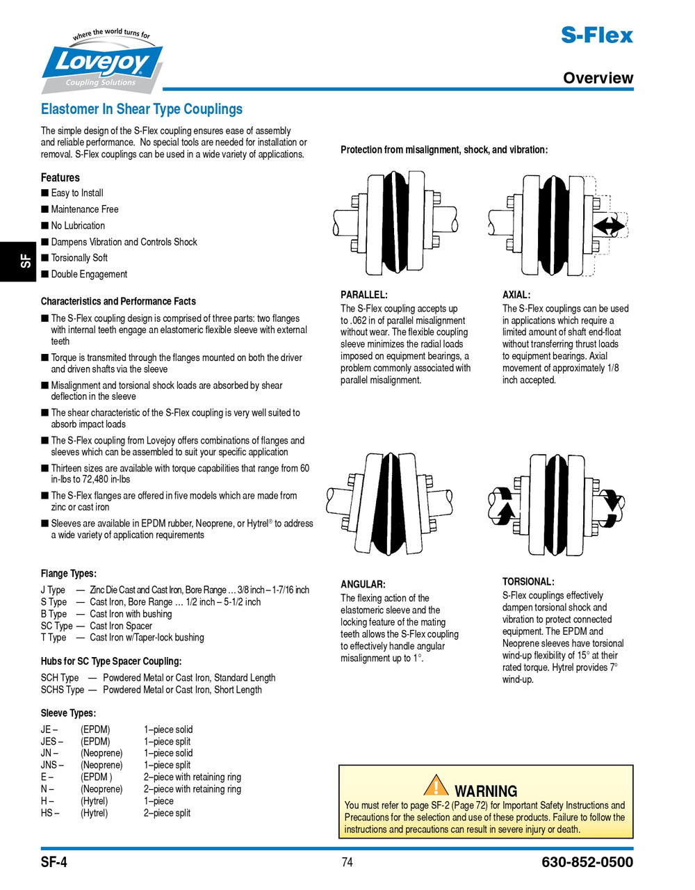 #6 x 1-1/8" Shaft Sure-Flex® Coupling Half   6S-FLNG-1-1/8-1/4X1/8KW