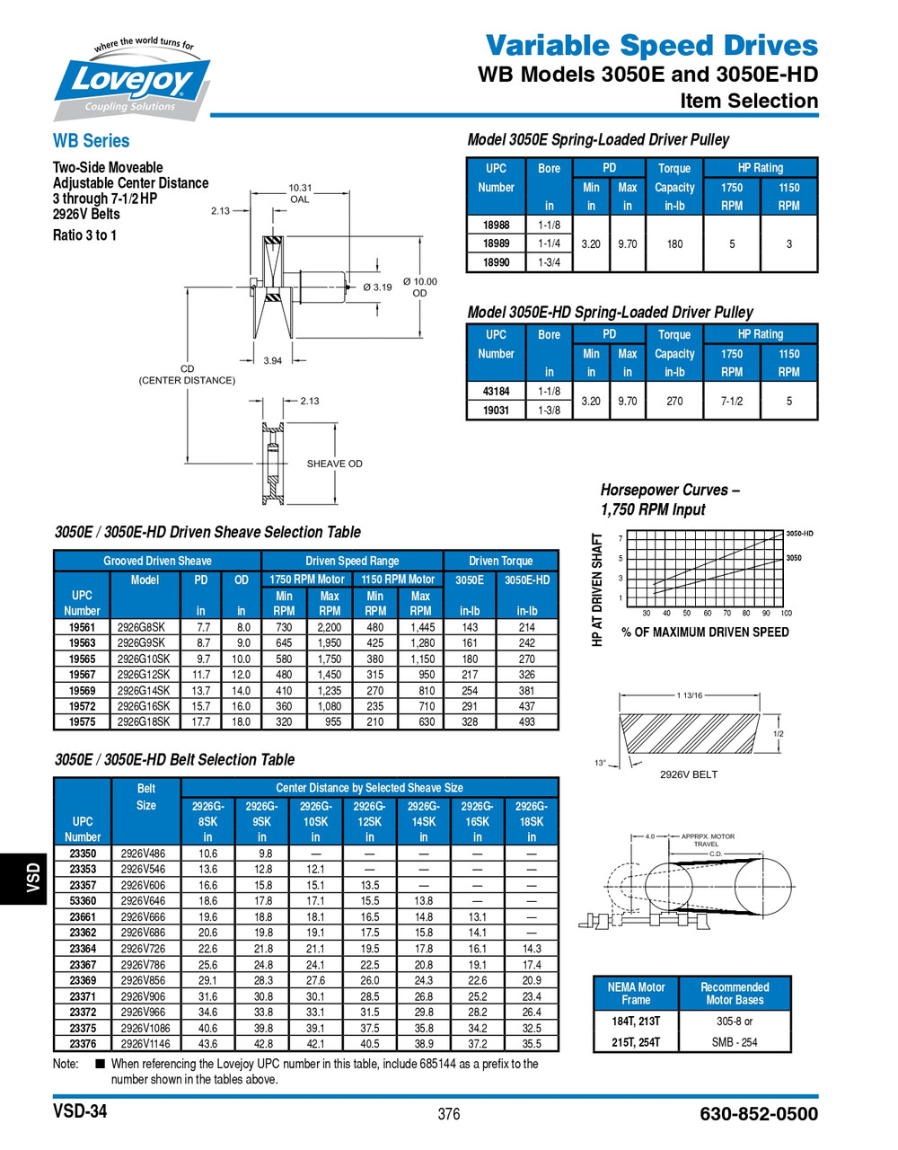 10" 2926V Type 1 Companion Sheave   2926G10SK-SHEAVE
