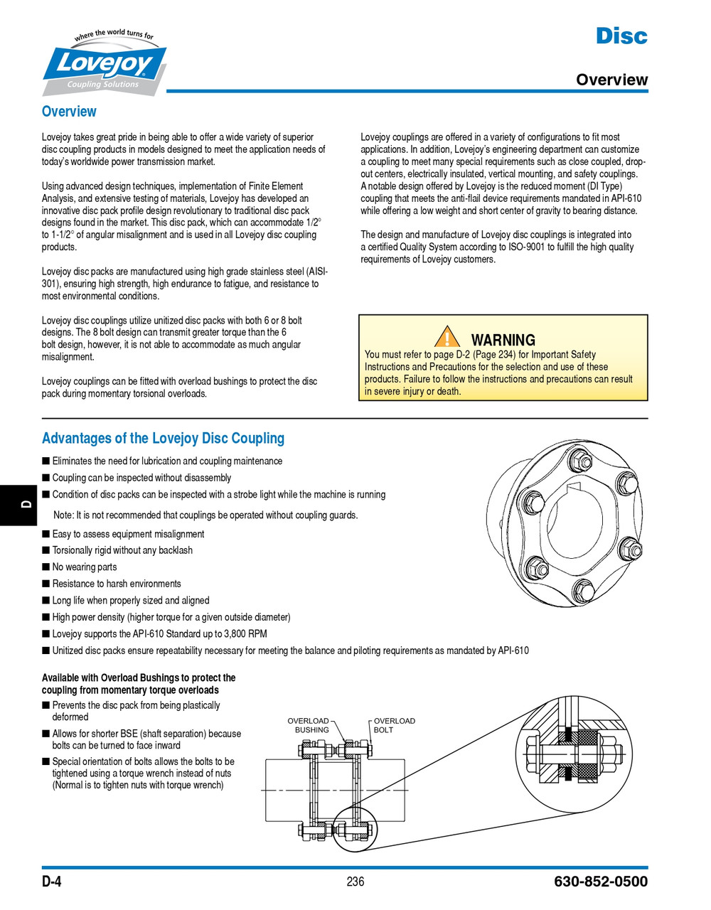 3-3/8" Shaft Lovejoy® SX202-6 Series Disc Coupling Hub   SX202-6-HUB-3-3/8-7/8X7/16KW