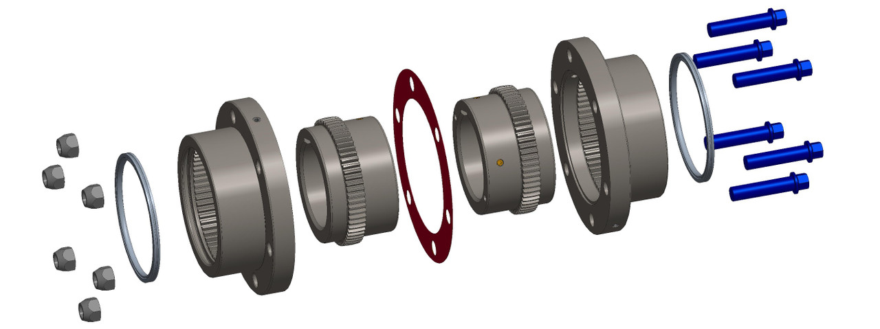 FX-7 Series Lovejoy® Exposed Bolt Flanged Gear Coupling HercuFlex® Sleeve w/ Seal   FX-7E-SLEEVE-W/SEAL
