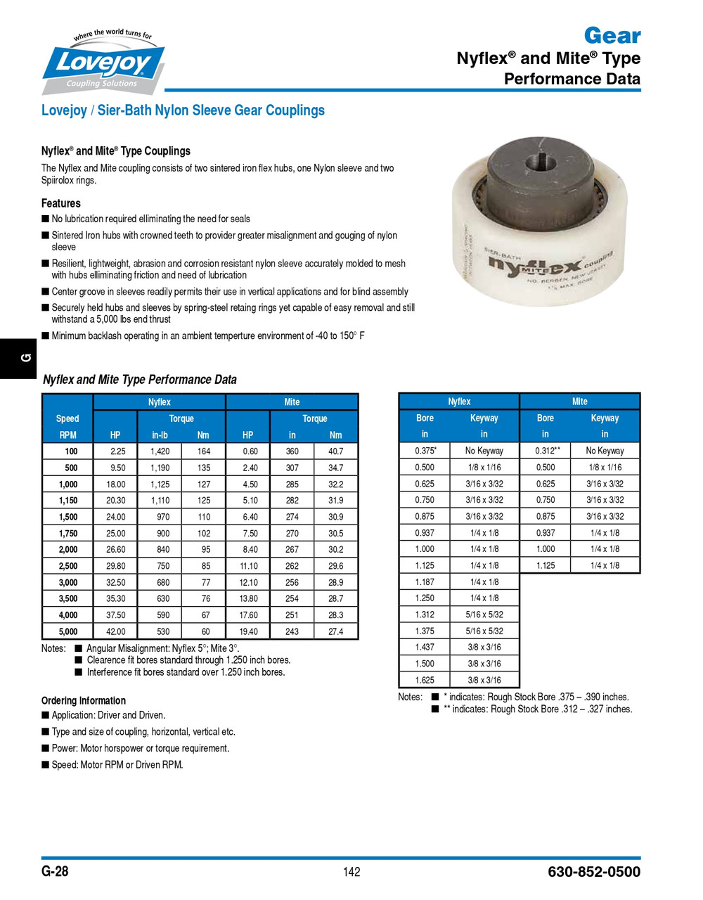 11mm Shaft Lovejoy® Series MITE® Gear Coupling Half   MITE-HUB-11MM-4X1.8MMKW