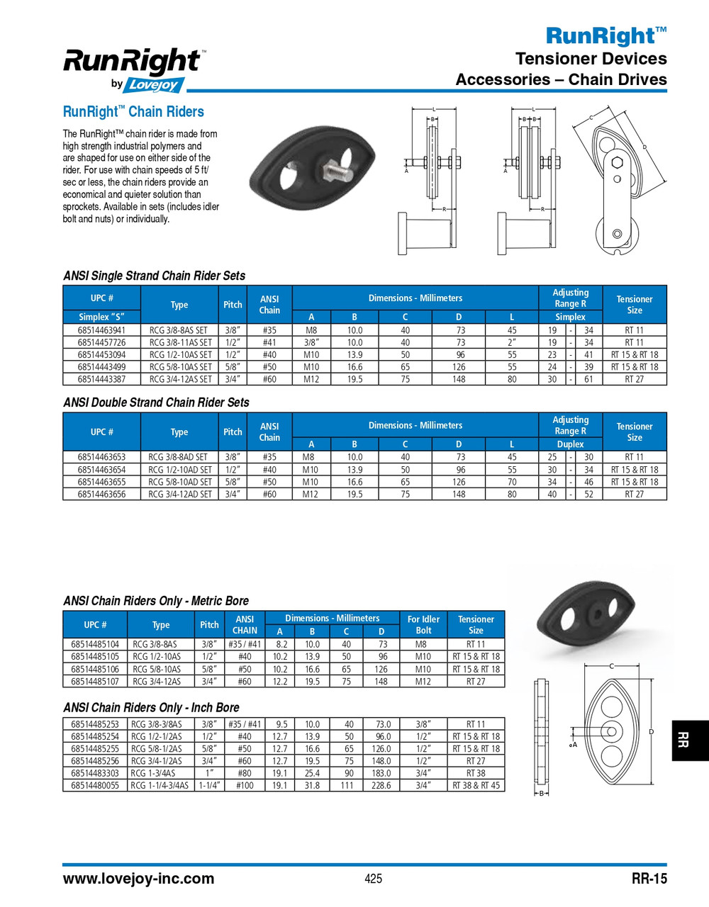 Runright® Tensioner (Front Mount) w/ Metric Hardware   RT-F-45-TENSNR MM