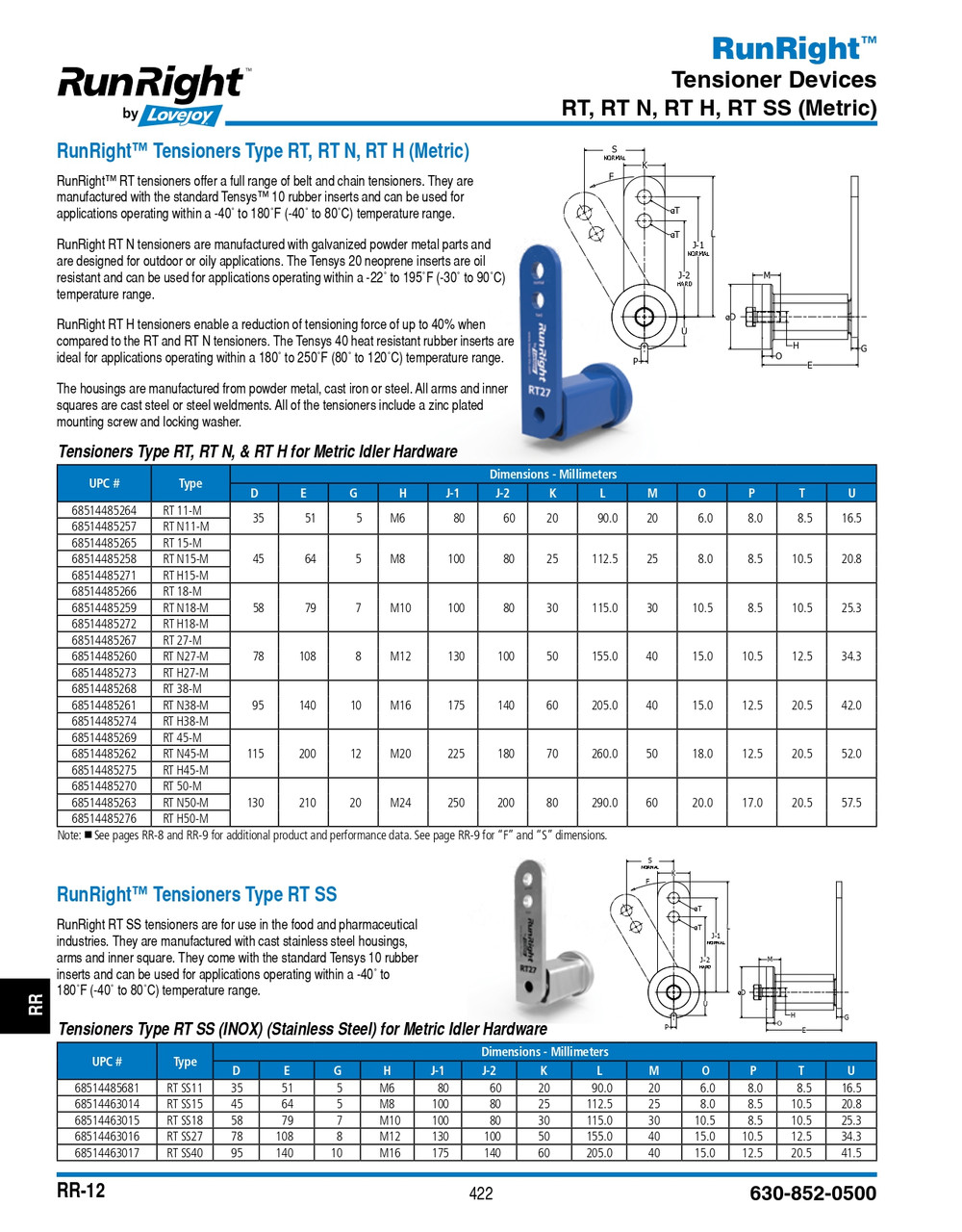 Runright® Stainless Tensioner w/ Metric Hardware   RT-SS-18-TENSNR MM