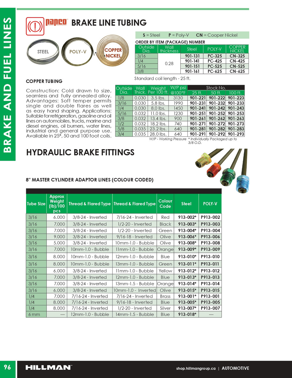 3/16 x 25' Copper/Nickel Brake Line Tubing   CN-325
