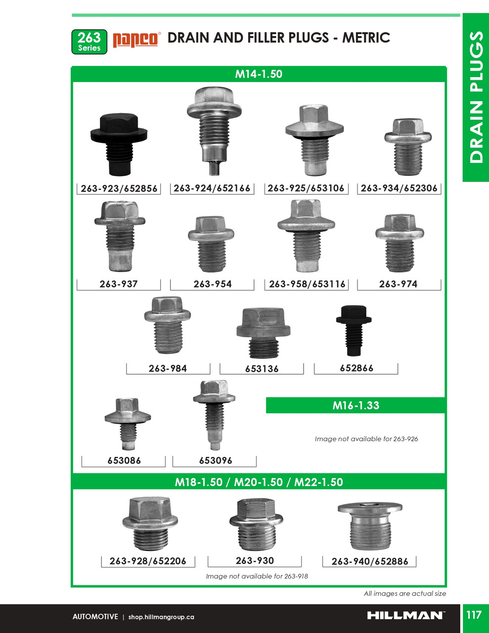 M18-1.5 Type 4 Flanged Drain Plug 5 Pc.   263-928