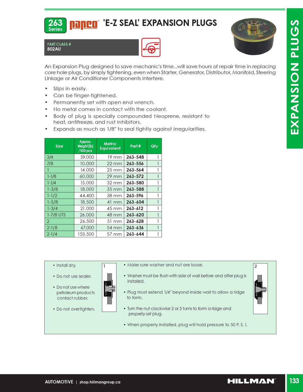 2-1/4" E-Z Seal Expansion Plug   263-644