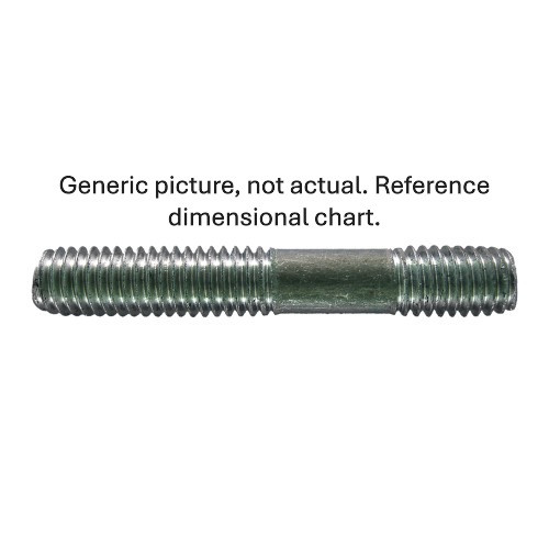 M8-1.25 x 50mm Zinc Plated Metric Engine Stud 10 Pc.   264-348