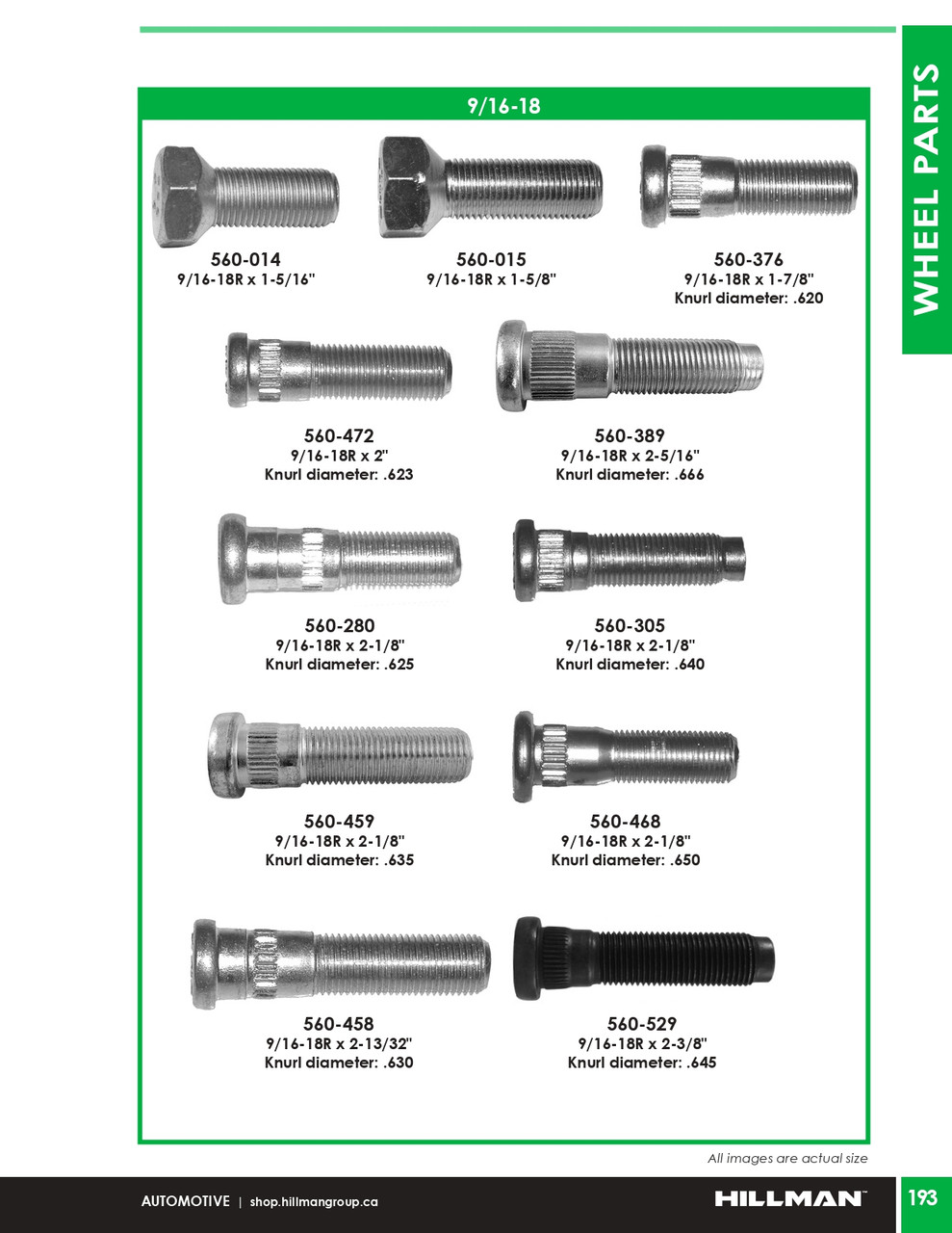 9/16"-18 x 1-7/8" Bare Type 2 Wheel Bolt 10 Pc.   560-376
