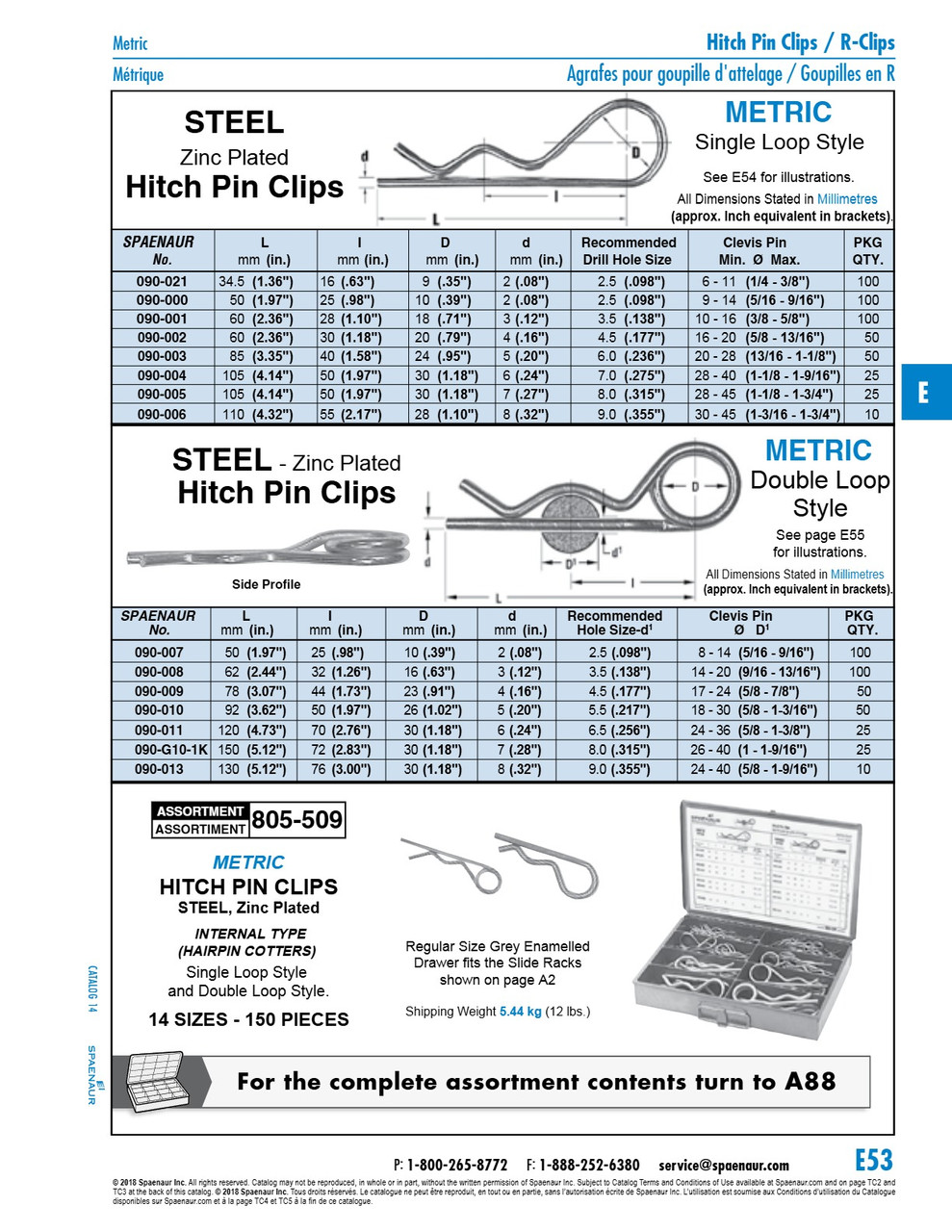 Hitch Pin Clip 5Mm Wire 85Mm Length Center Eye To Pin End Steel Zinc Plated   090-003