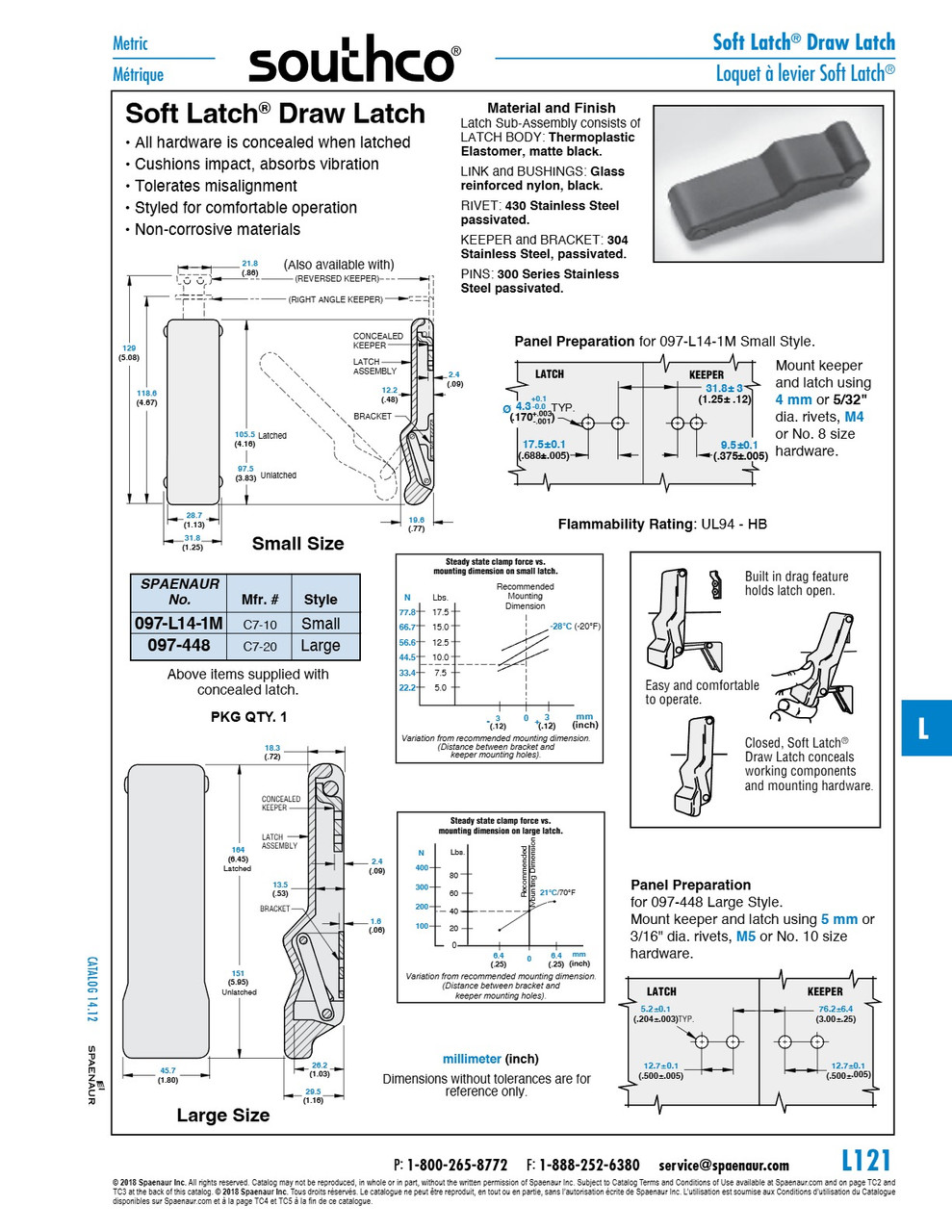 "Soft Latch" Draw Latch With Ss Keeper 1.80" X 5.95" Lgth Thermoplastic Elastomer Matte Black   097-448