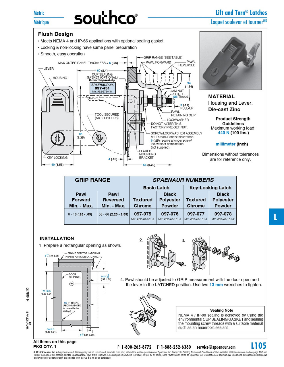 Sealing Gasket For Lift Turn Latch Rubber   097-451