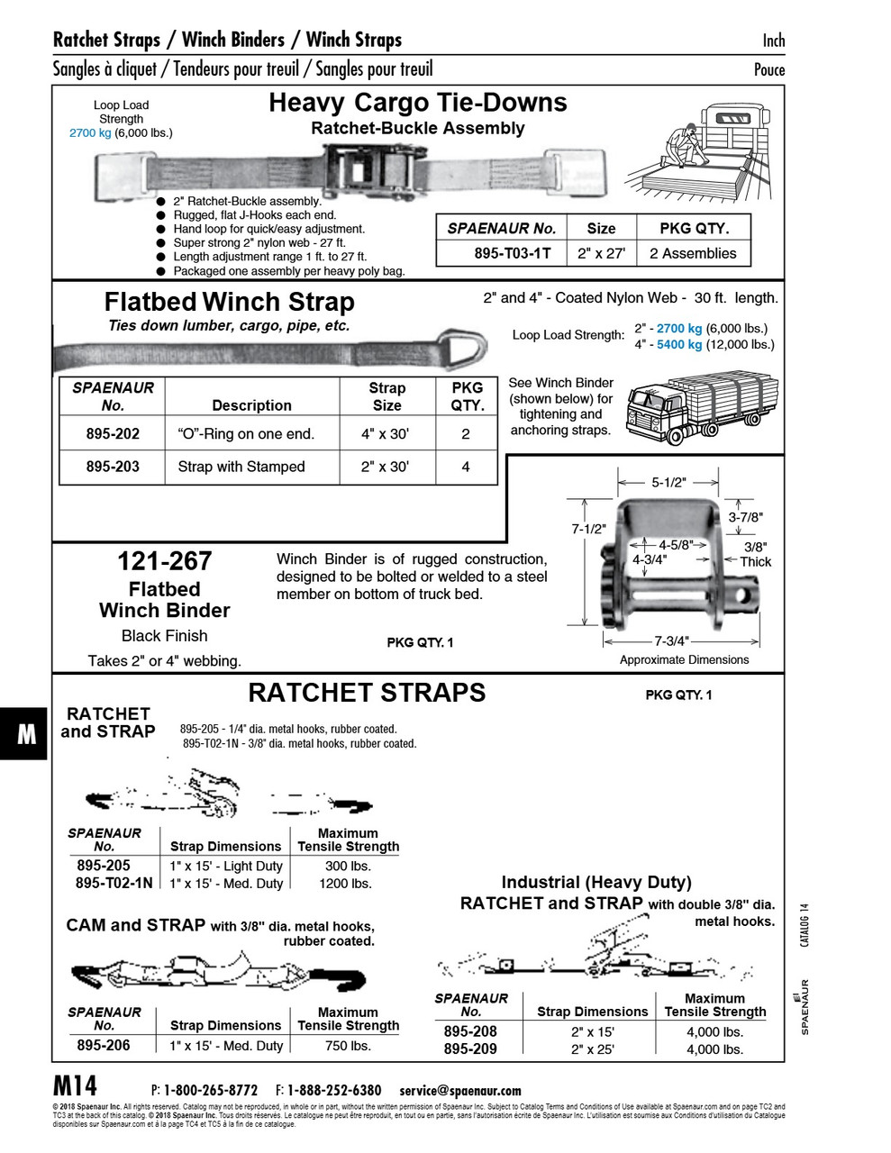 Flatbed Winch Binder (Used With Strap Nos. 895-201 To 895-204) Takes 2" Or 4" Webbing Steel   121-267
