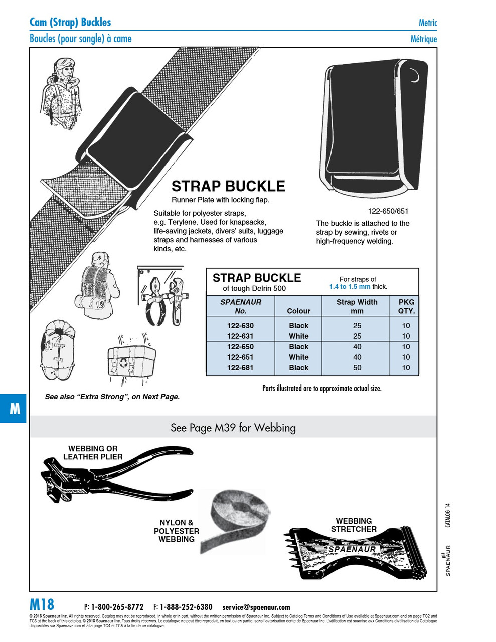 Strap Buckle For Strap Width 25Mm1.4Mm To 1.5Mm Th Delrin 500 Plastic Black   122-630