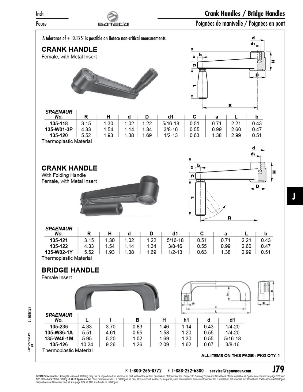 Crank Handle With Folding Arm Female 5/16-18" Thread 2.21 Handle Length Thermoplastic Material Black   135-121