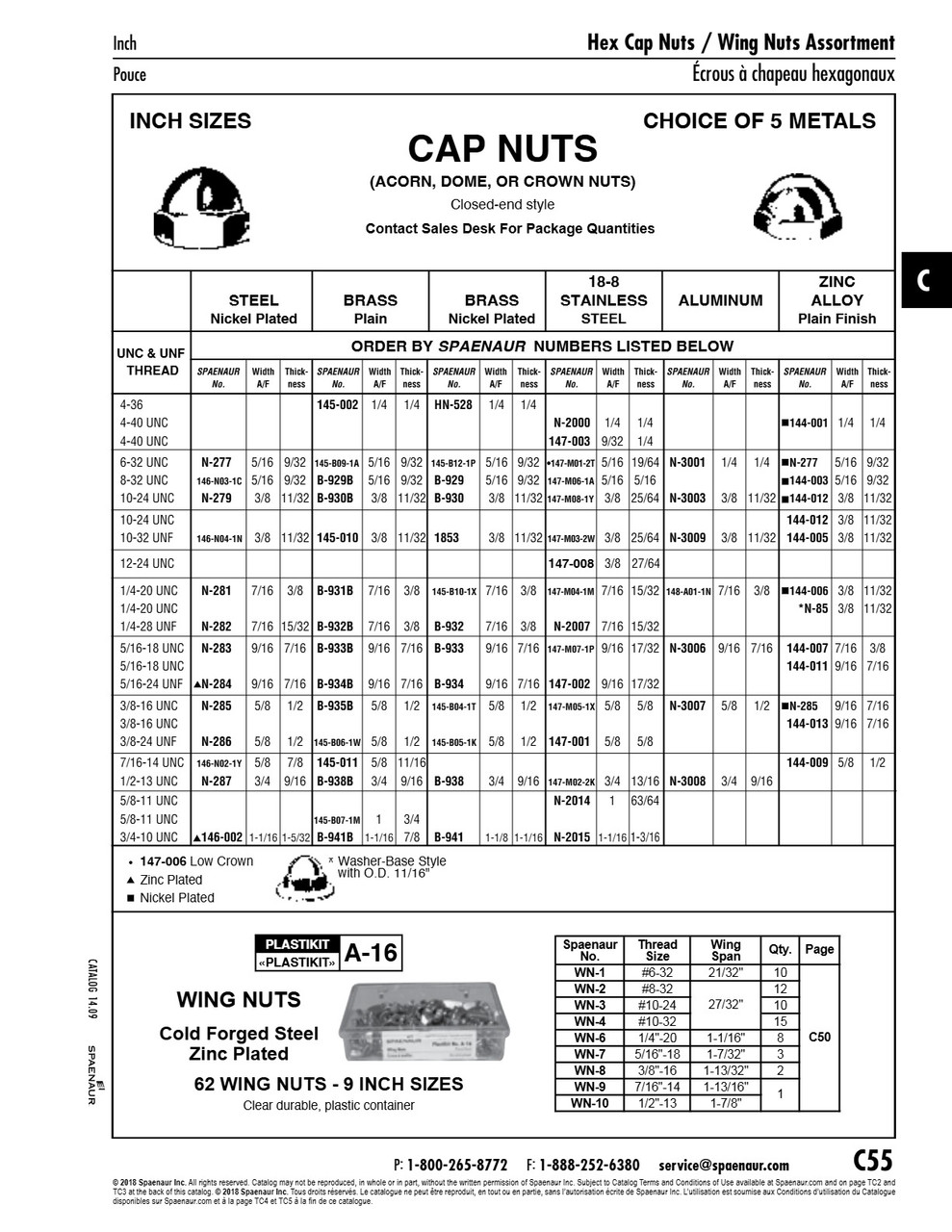 Cap Nut 5/16"-24 Unf (9/16'Af X 17/32"Ht) 18-8 Stainless Steel   147-002