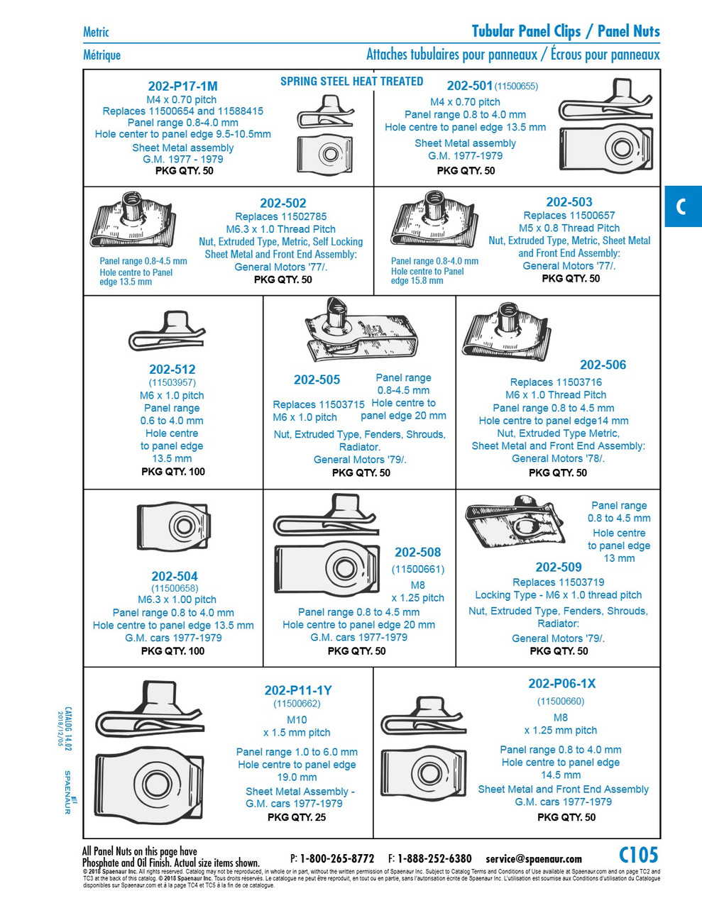 Panel Nut Extruded "U" Type M6 X 1.0 Thread Panel 0.8Mm-4.5Mm Spring Steel Heat Treated Phosphate & Oil   202-506
