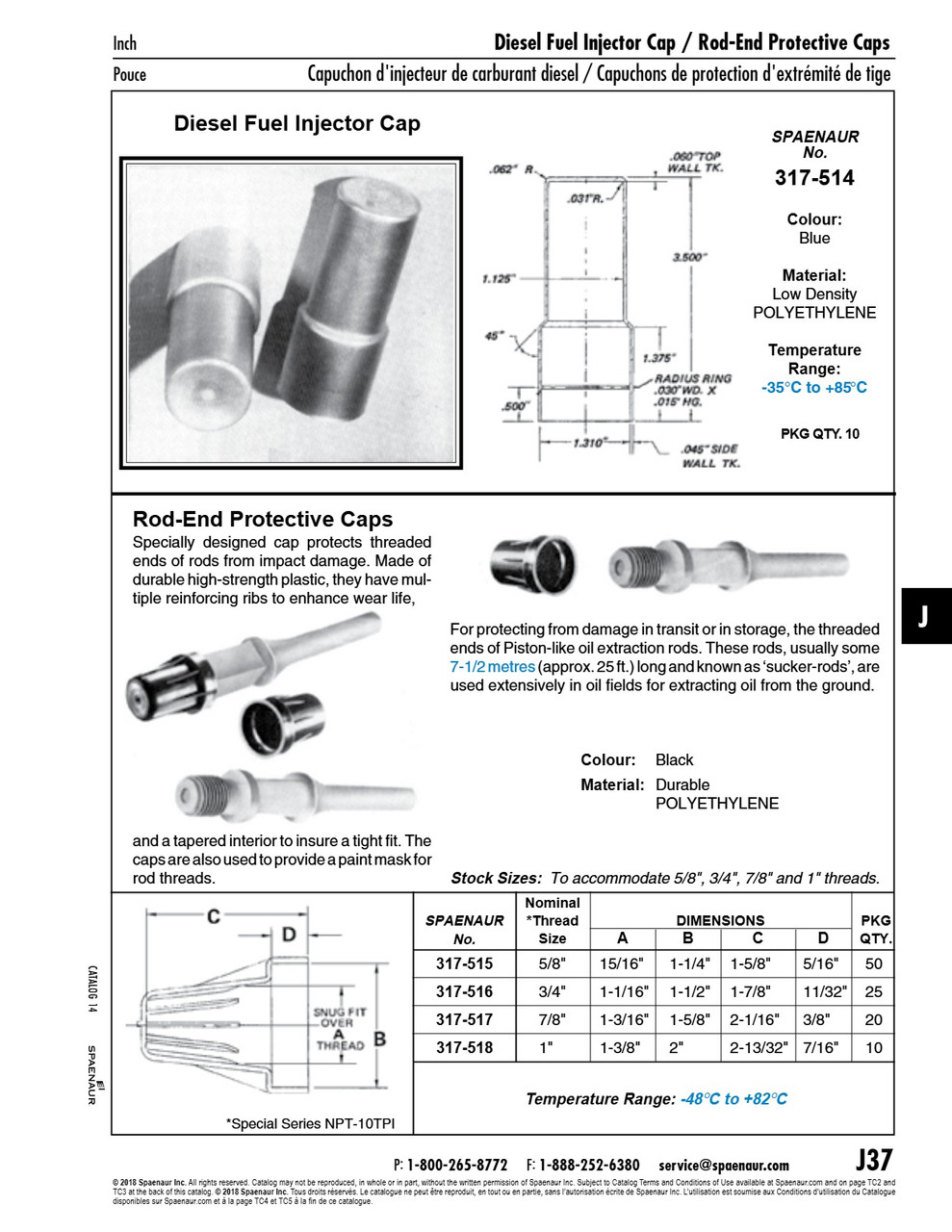 End Protective Cap For Oil Extract Rods For 7/8" -10 N.P.T. Polyethylene (Black)   317-517