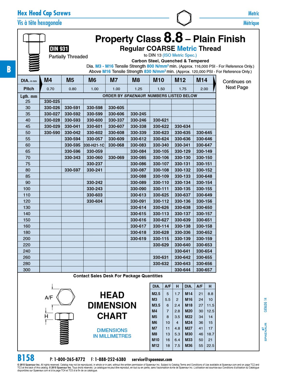 Hex Head Cap Screw Din 931 M8 X 1.25 X 150Mm Partial Thread Class 8.8 Steel Plain Finish Din 931/8.8 M8X150   330-616