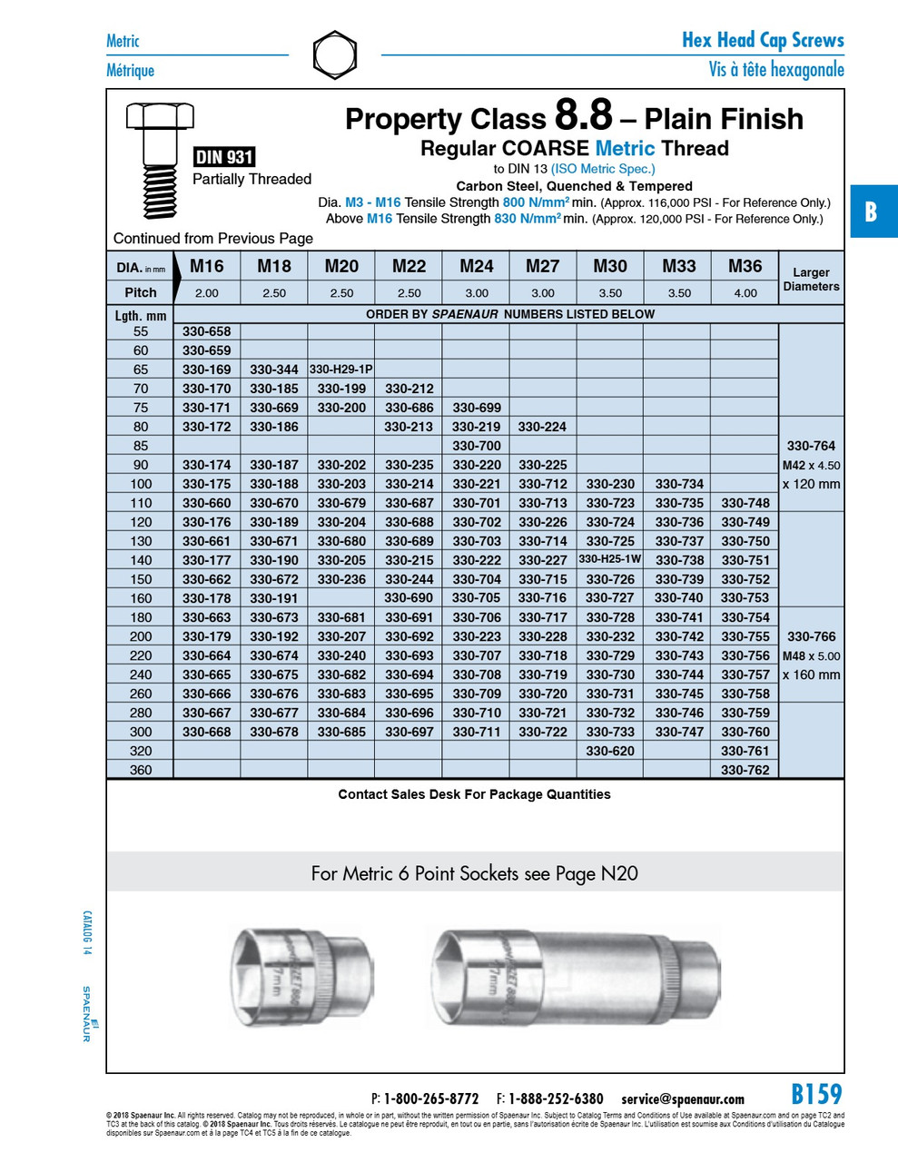 Hex Head Cap Screw Din 931 M18 X 2.50 X 75Mm Partial Thread Class 8.8 Steel Plain Finish Din 931/8.8 M18X75   330-669