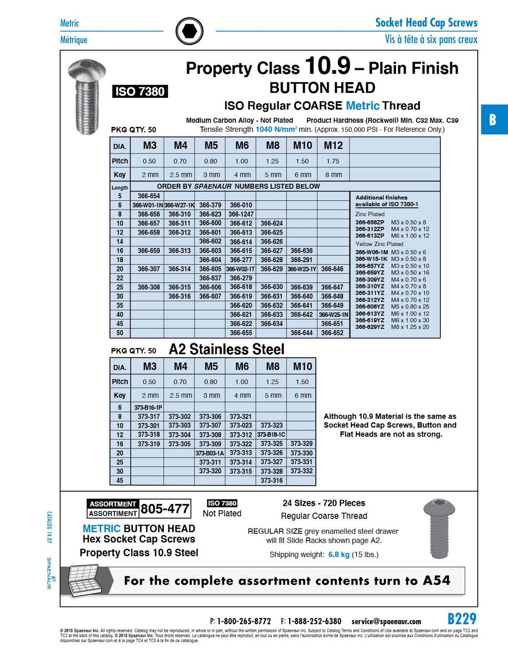 Button Head Hex Socket Cap Screw M4 X 0.70 X 30Mm Lg Full Thread Cl 10.9 Steel Plain Iso 7380/10.9 M4X30   366-316