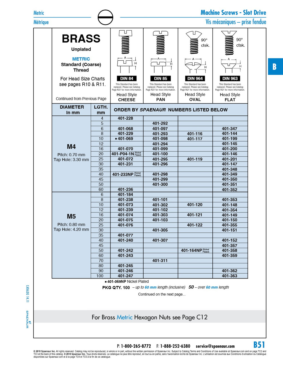 Machine Screw Slot Pan Din 85 M4 X 0.70 X 10Mm Brass Din 85/Br M4X10   401-098