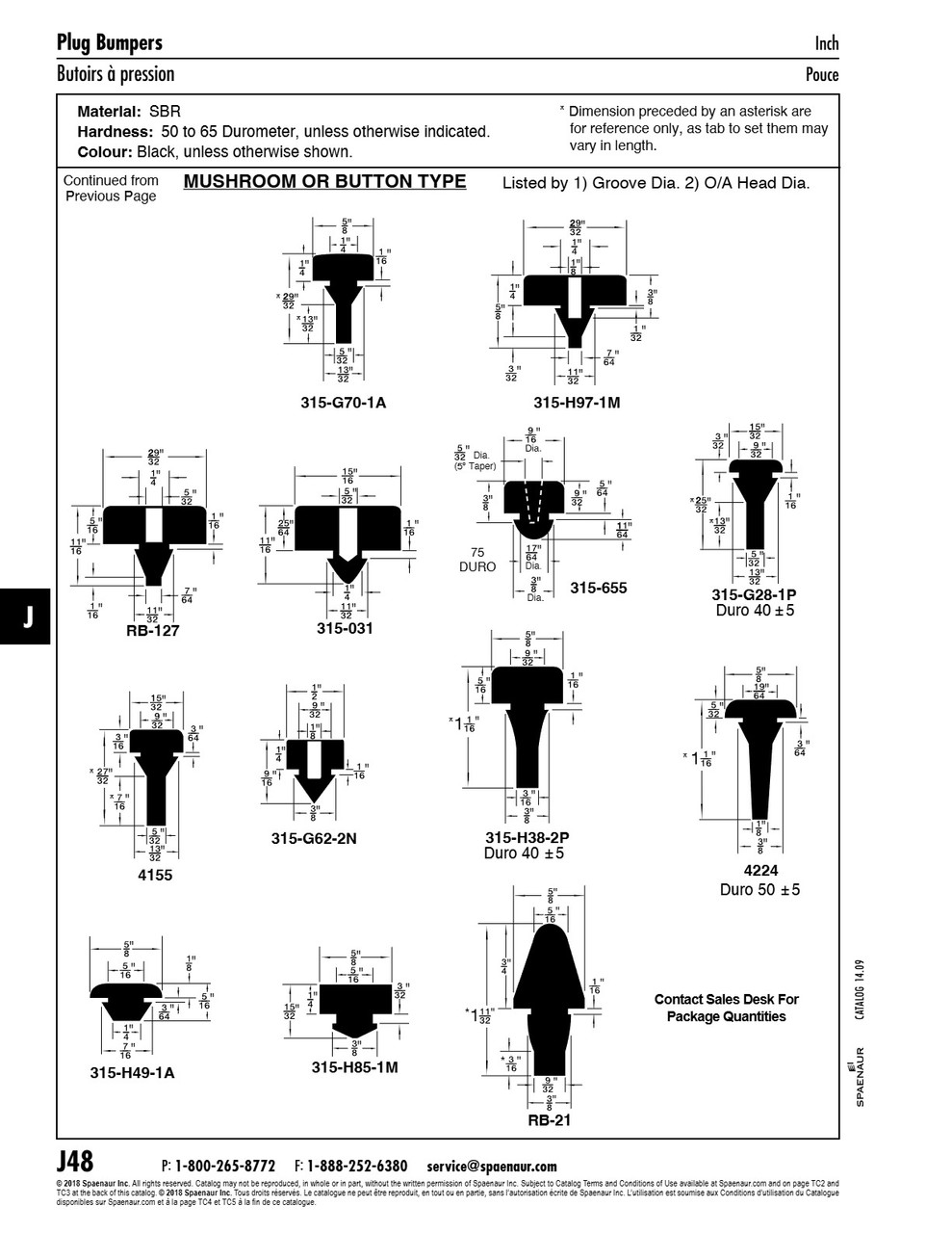 Rubber Plug Bumper Button Type 5/8"Od X 1-1/16"O/A Ht 3/64"Gr Sbr Black 45-55 Duro   4224