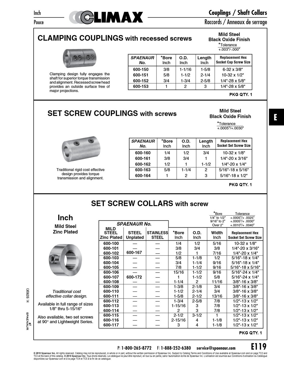 Set Screw Collar 3" Bore Steel Zinc Plated   600-117