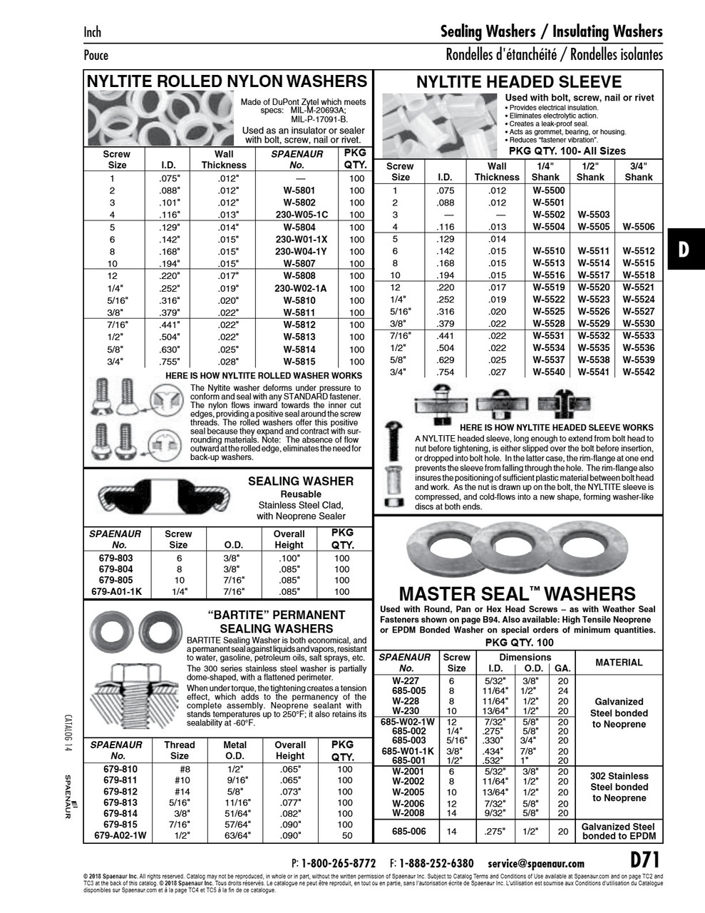 Bartite Sealing Washer Bolt Size 7/16" (57/64" Od X .090" O/A Ht) 300 Series Stainless Steel/Neoprene   679-815