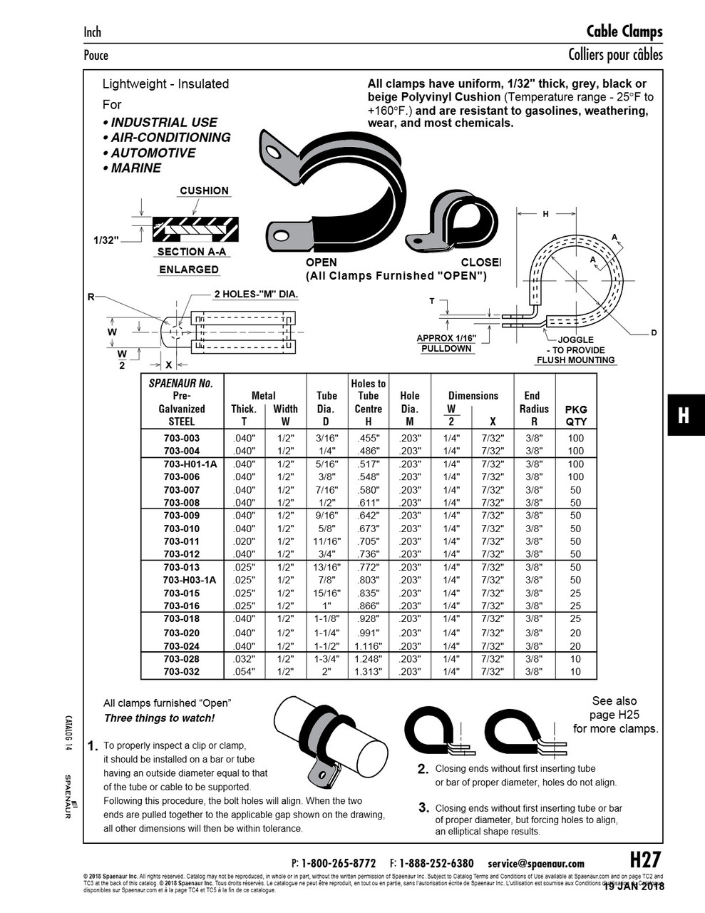Tube Clamp With Polyvinyl Cushion 1" Tube Dia. 1010 Steel Pregalvanized   703-016