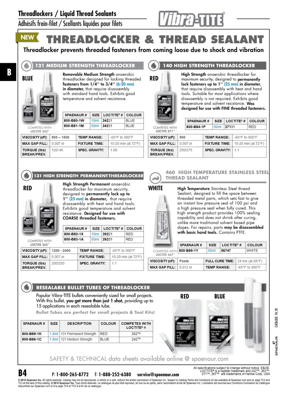 Vibra-Tite 131  Anaerobic Threadlocker Permanent Strength 10Ml   800-B82-1X