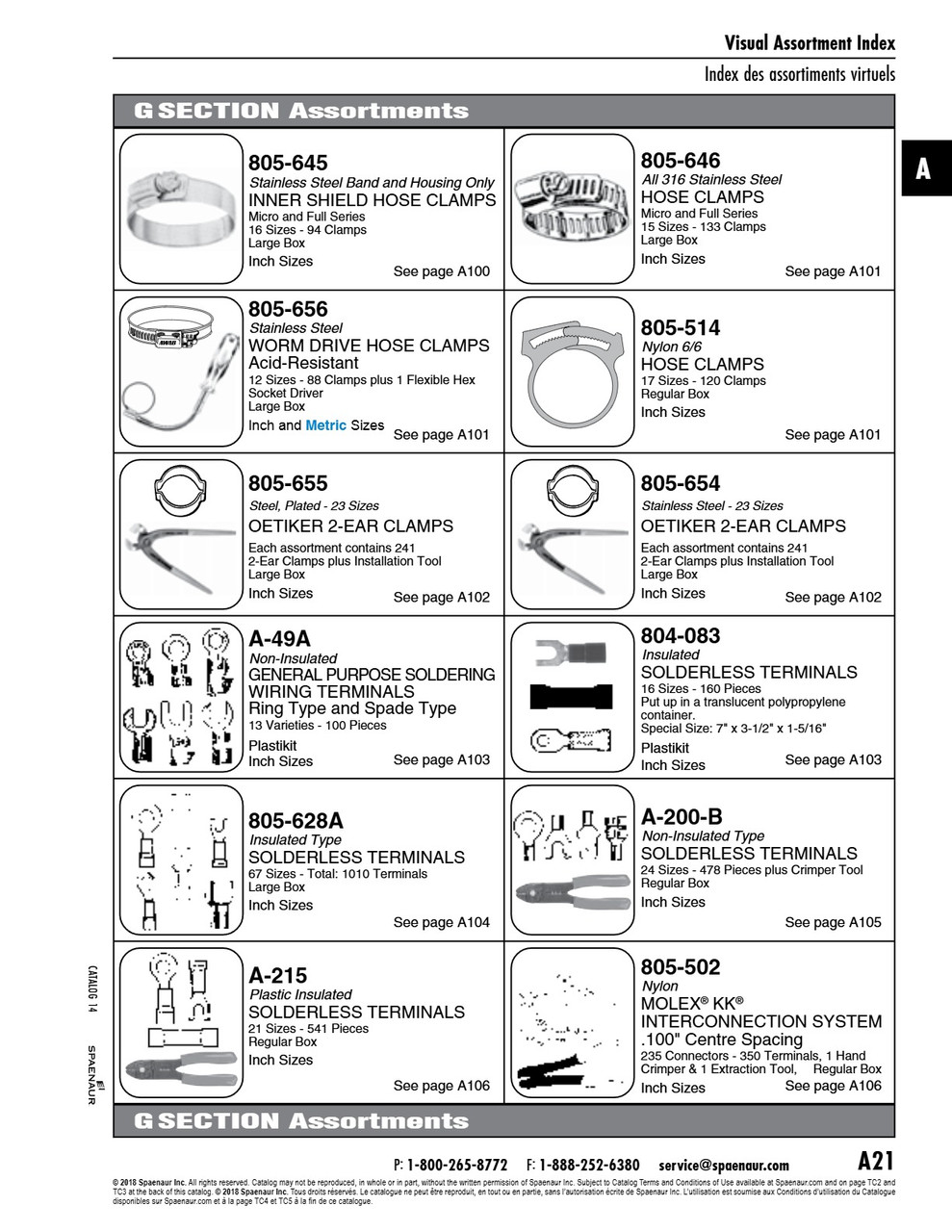 Plastikit Of Solderless Terminals & Butt Connectors Insulated 16 Sizes 160 Pieces Copper Tin Pltd In Translucent Polypropylene Box   804-083