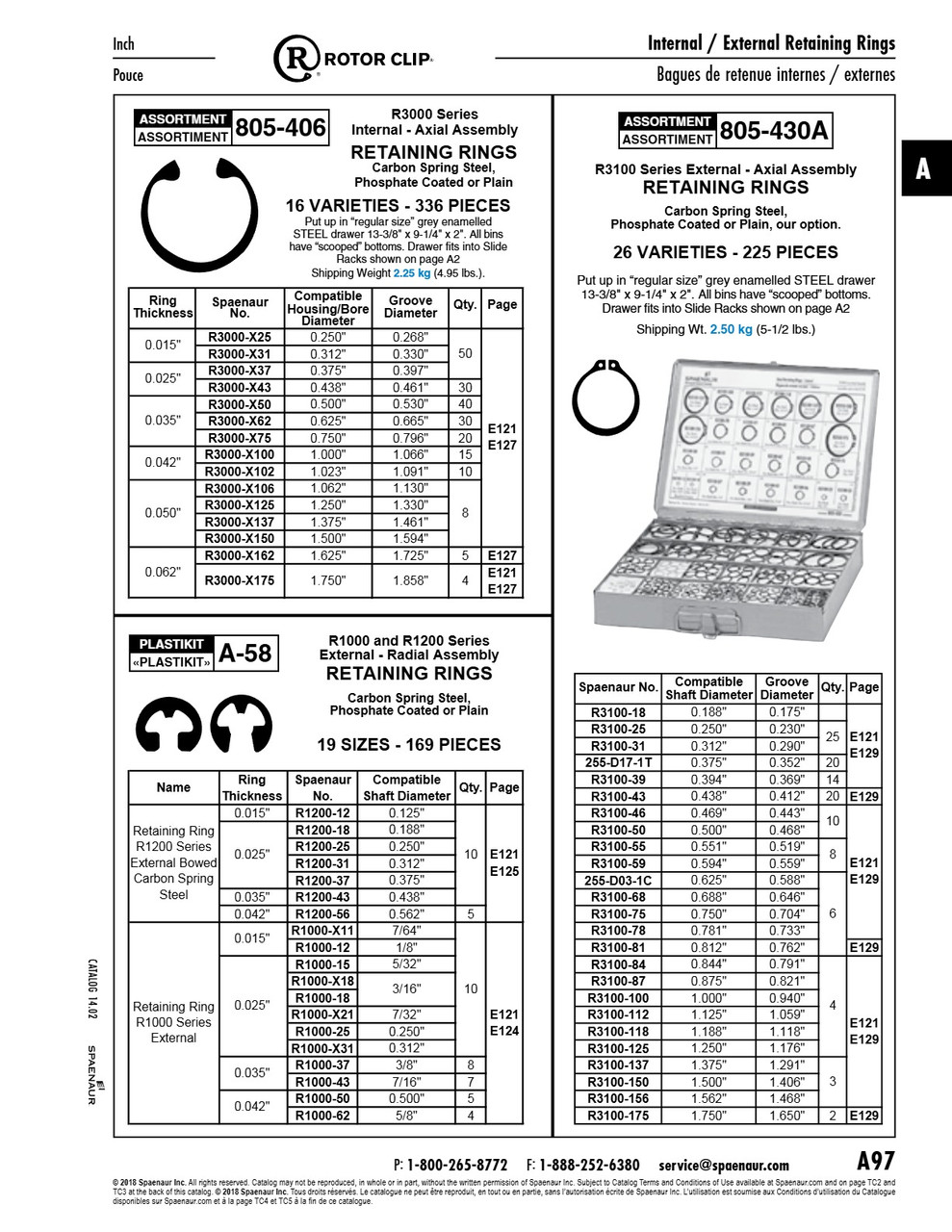 Internal Retaining Ring Assortment R3000 Series   805-406