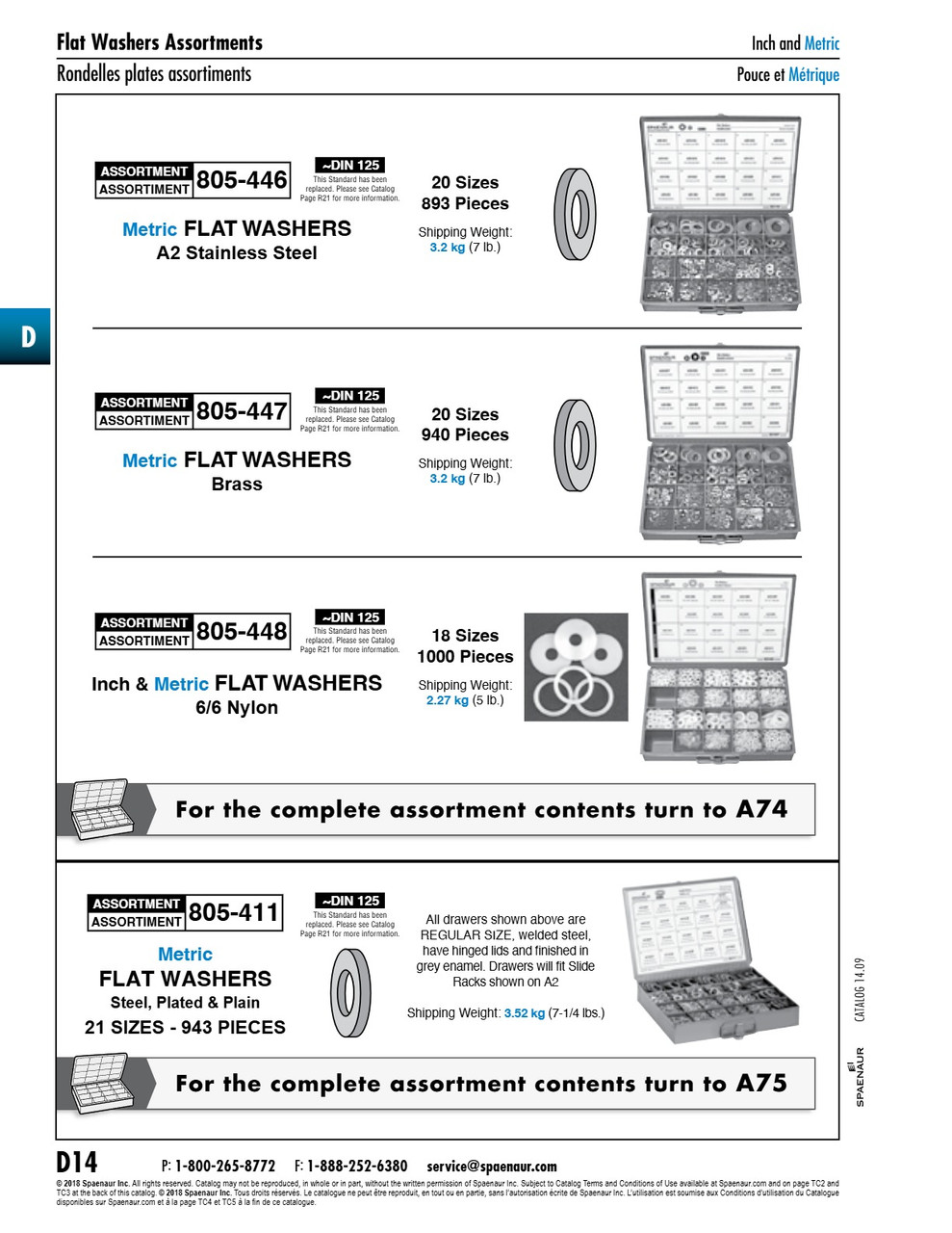 Flat Washer Assortment Inch+Metric Nylon   805-448