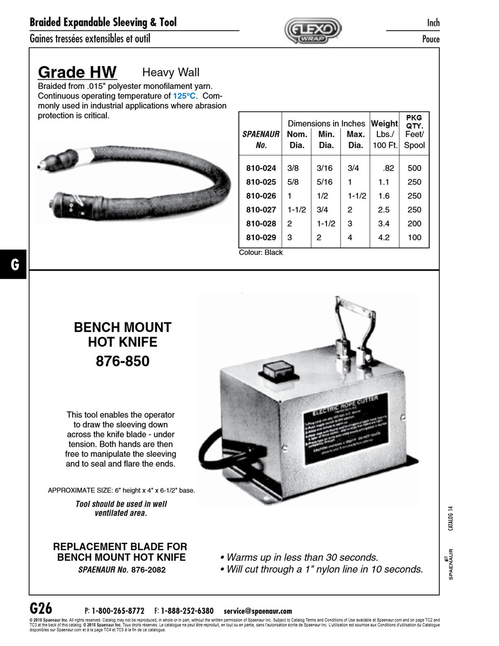 "Flexo Hw" Heavy Wall Grade Braided Expandable Sleeving 1" Dia X 250 Ft Spool Polyethylene Terephthlate Black   810-026