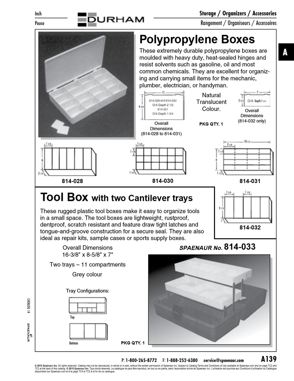 6 Compartment Storage Box 11" X 6 3/4" X 2 1/2" Polypropylene Natural   814-028