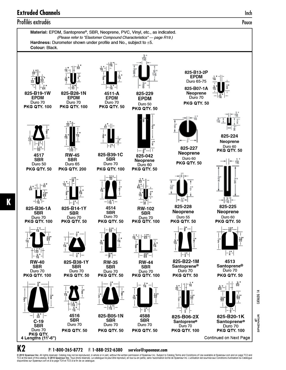 "U" Shaped Channel 50 Ft / Coil Black Neoprene Duro 55 +/- 5   825-228