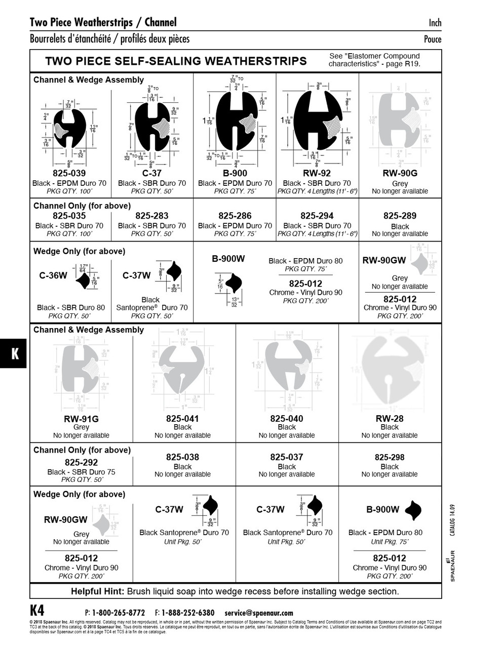 Wedge-Tite Black Channel Only 1 1/16" O/A Ht X 1/4" X 1/32"-1/16" Gap Epdm Compound 70-Duro. 75Ft Roll   825-286