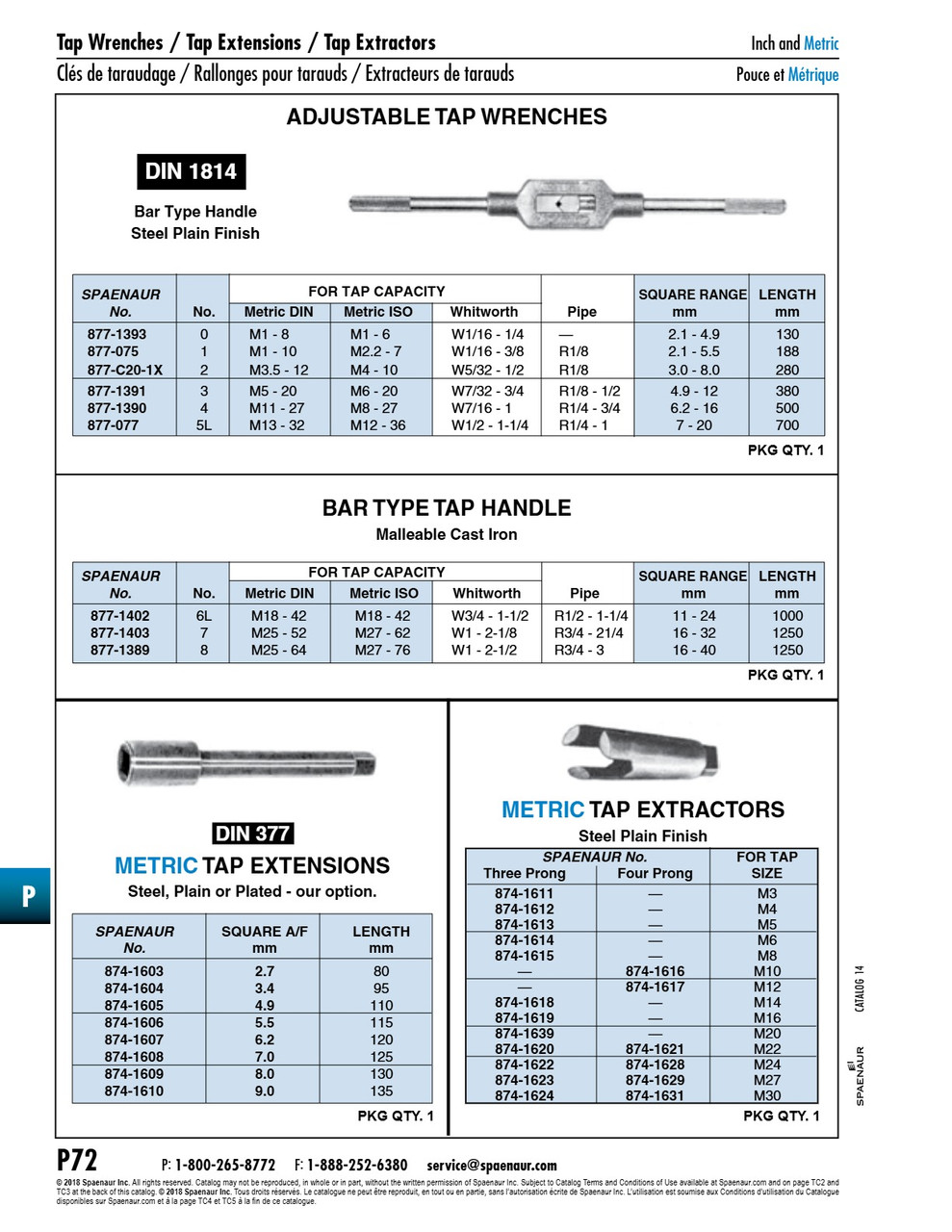 Tap Extractor For M20 (3 Prongs) For M20 Tap Steel Plain Finish   874-1639