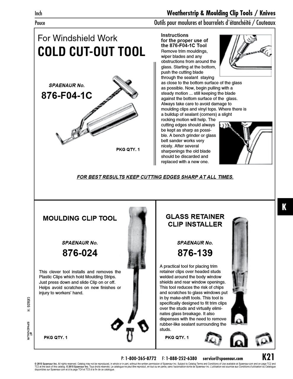 Moulding Clip Tool For Removing & Installing Plastic Clips Plastic Handle   876-024