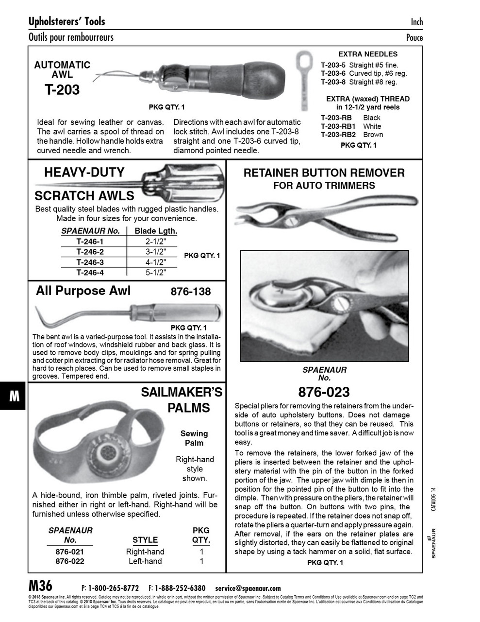 All-Purpose Awl Bent 5-1/2" Blade Lgth 9-1/2" O/A Lgth Tempered Plated Hook Translucent Handle   876-138