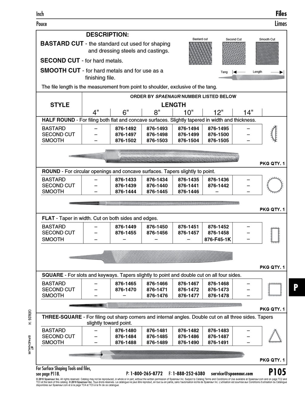 Three Square File Second Cut 6" Lgth No Handle Steel Grey   876-1484