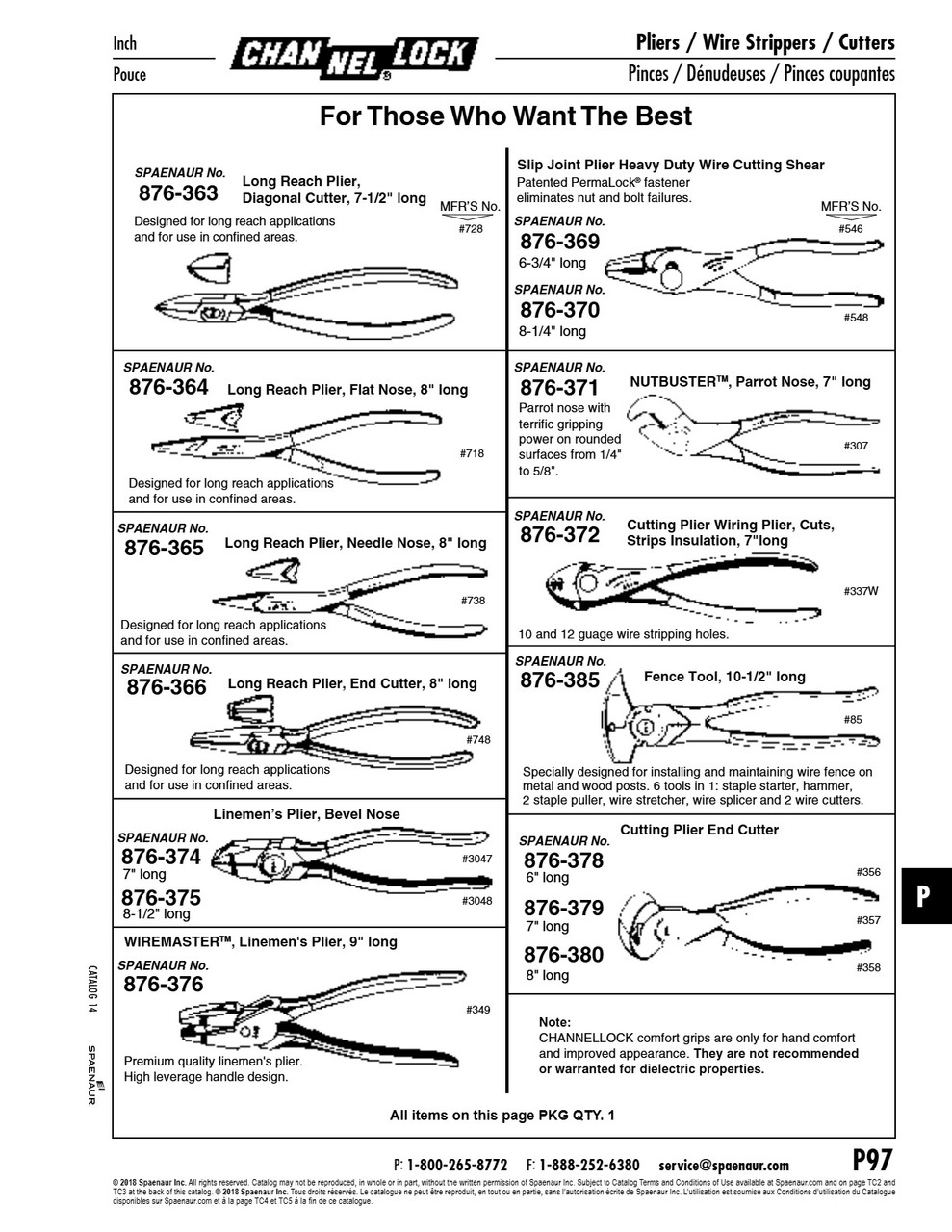 Slip Joint Plier Heavy Duty Wire Cutting Shear 6-3/4" Lgth   876-369