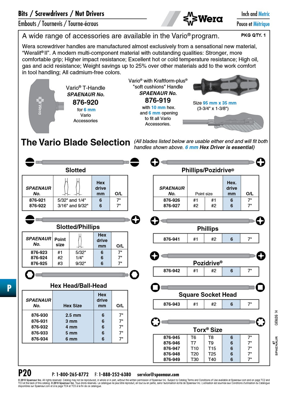 "Vario Blade" Phillips Drive Bit Double Ended #Ph1 & #Ph2   876-941