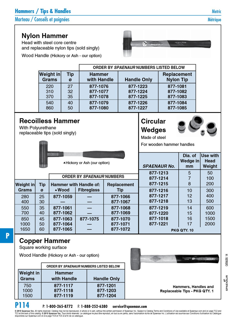 Nylon Hammer With Replaceable Nylon Hands Ash Handle Steel Core Center 5037.0 540 Weight Grams - 40Mm   877-1079