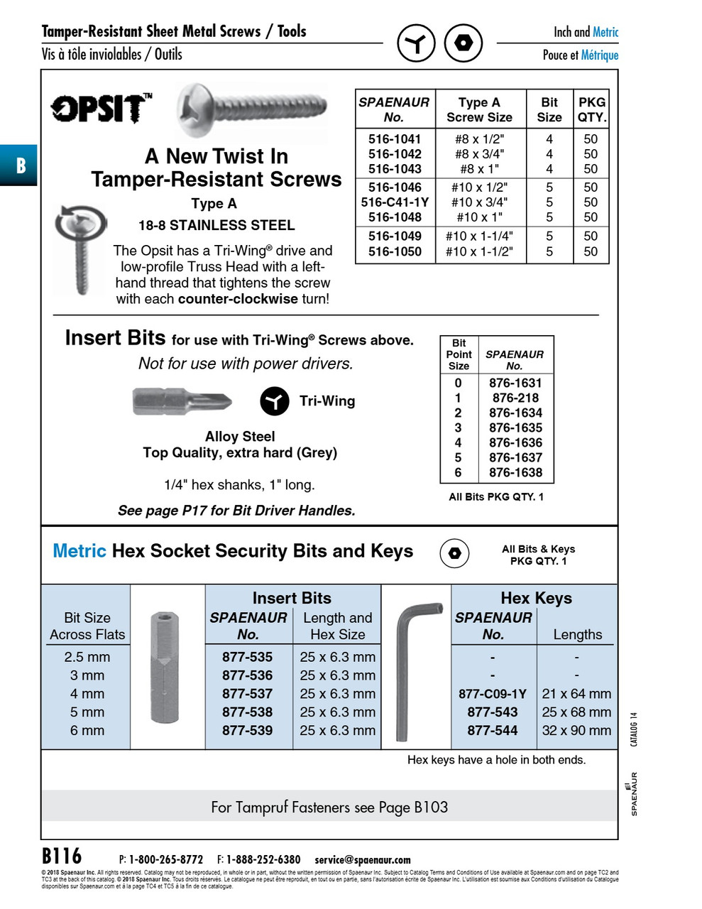 Insert Bit For Pin Hex Socket Security Screw 2.5Mm Across Flats Alloy Steel   877-535