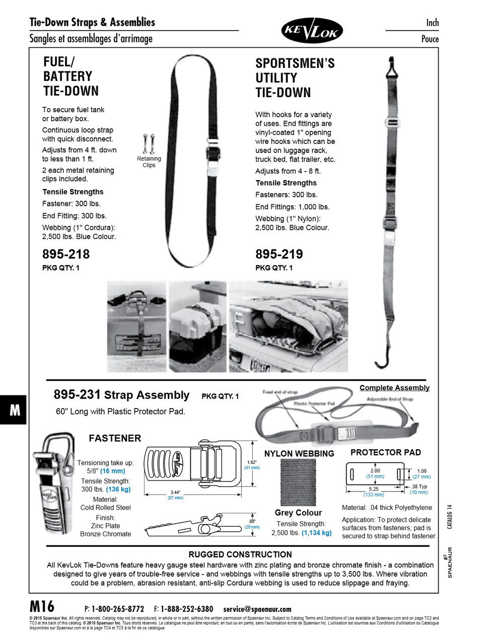 Strap Assembly W/Plastic Protector 60" Long Nylon Webbing   895-231