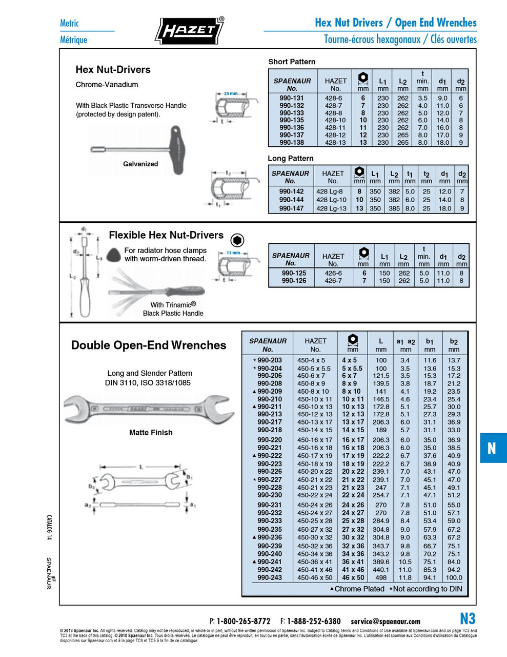 Double Open End Wrench Thin Pattern 27Mm X 32Mm Chrome Vanadium Mat Chrome Plated   990-235